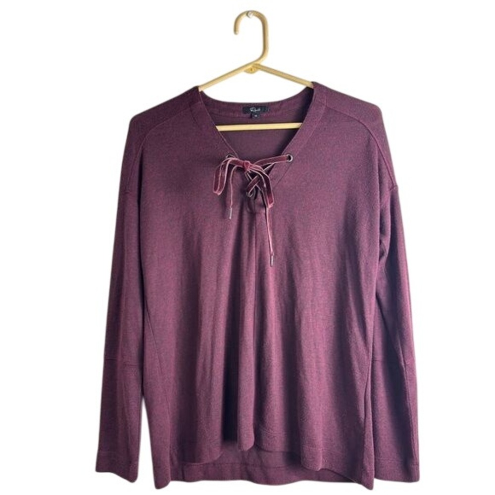 Rails Leigh Port Burgundy Maroon Revolve Top Velvet Front Tie Soft Stretchy